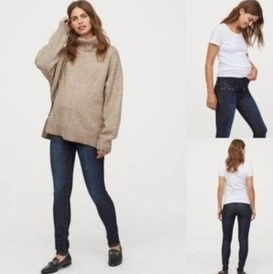 H&M Mama Skinny High Rib Dark Blue Maternity Jeans